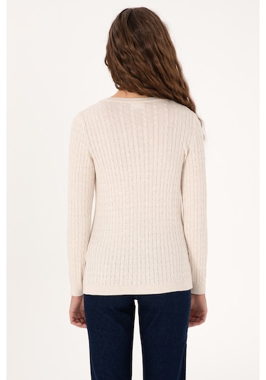 U.s. Polo Assn. Kadın Krem Melanj Kazak /triko 50313625-vr159 Krem Melanj