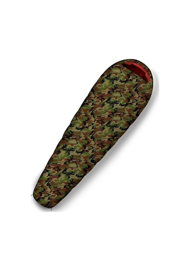 Husky Army -17 Derece Uyku Tulumu 85x220 Cm Kamuflaj Askeri Desenli Çok Renkli