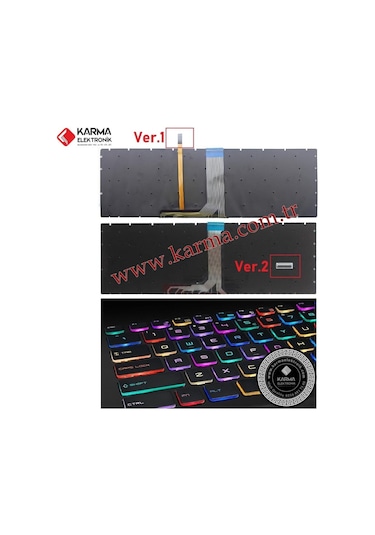 Msı Ms-16p, Ms-17c, Ms-17e Serisi Notebook Klavyesi Ver.2 - Siyah Tr Backlit - Rgb / Kl0831v2