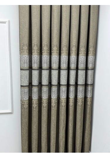 Nivemeshome Çakı Fj672069 V-5327 Toprak 1/3 Sık Pileli Fon Perde Apm Toprak