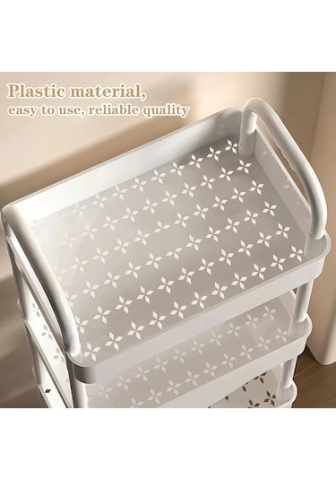 Elmpaly Siyah 3 Katlı Kilitli Tekerlekli Çok Amaçlı Katlanır Organizasyon Arabası