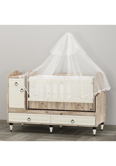 Garaj Home Sude Membran Aytaşı Beşik Yatak Ve Uyku Seti Kombinli Beyaz