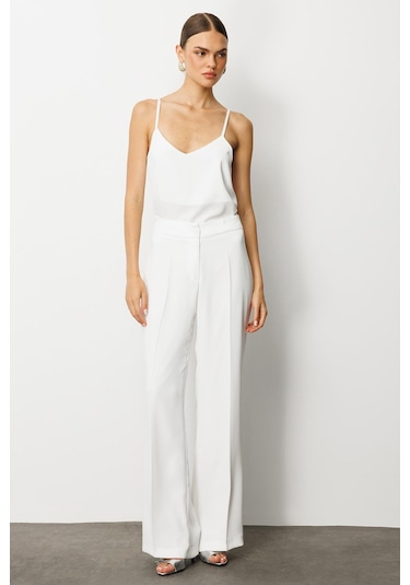 Moda İlgi Kadın Krep Pantolon 0007 Ekru Ekru