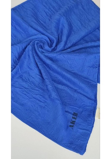 Saks Mavisi Aker Bambu Kraş Eşarp Saks Mavisi