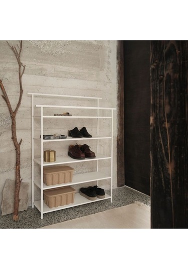 Dora Çok Amaçlı Metal Saclı Ayakkabı Rafı Beyaz