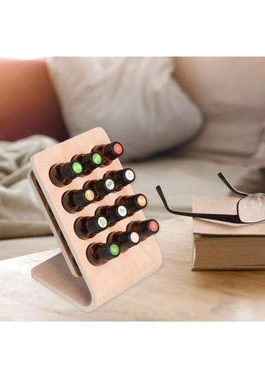 Suntek Esansiyel Yağ Depolama Rafı Parfüm Şişeleri Için Odun