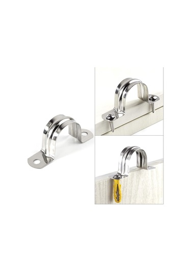 Ximistore9 30 Adet M40 1.5 İnç 304 Paslanmaz Çelik Ağır Duty İki Delikli U Tipi Boru Sabitleyici, Korozyona Dayanıklı Kanal Tutucu