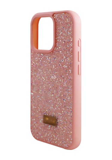 İphone 15 Pro Max Yıldız Tozu Premium Pembe Silikon Kılıf