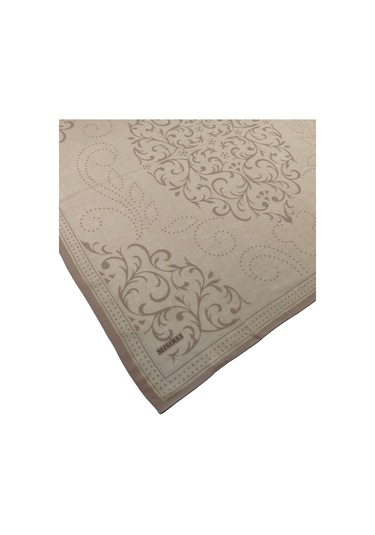 Mısırlı Eşarpları Pamuk Devore Etnik Desenli Eşarp Vizon