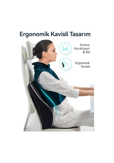 Tcherchi Ergonomik Bel Desteği Minderi, Araba Koltuğu İçin Hafızalı Köpük Sırt Desteği, Anti-statik Kılıflı Sırtlık Ofis Oyun Koltuğu