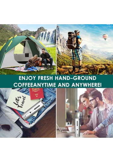 Youtek El Çevirimiyle Fincan Kahve Değirmeni - Zeytinyağı, Biber, Bakliyat İçin Uygun, İnce-orta-kalın Ayarlanabilir, Gümüş Renkli Diğer