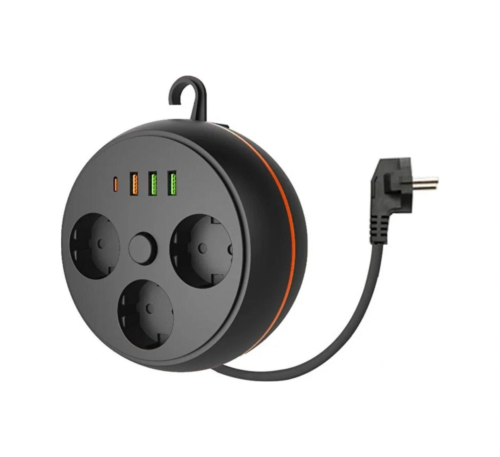 3 Adet Soket,3 Adet Usb Ve 1 Adet Type-c Girişli Termal Akım Korumalı Makaralı Priz 3395 0.7 M