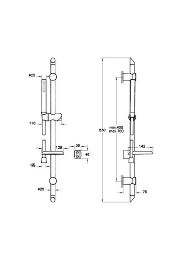 Vitra Pure A45544 Sürgülü El Duşu Takımı 1F Diğer