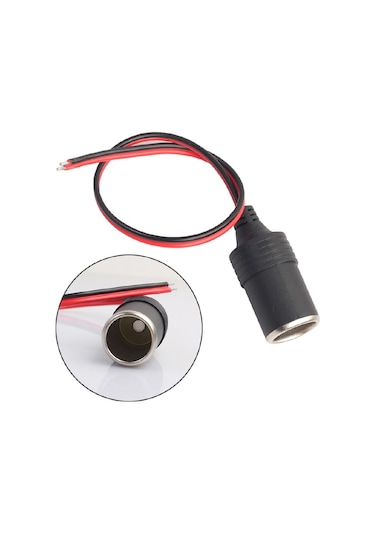 Araç Çakmaklık Uzatıcı Dişi Fiş Kablolu Dişi Çakmak Soketi Boş