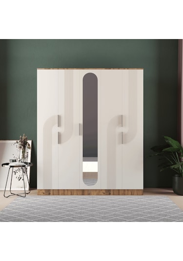 Ekin 5 Kapaklı Eko Gardırop - Mdf Kapak Aytaşı