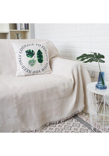 Gri Kanepe Örme Kapak Battaniye Püsküllü Goblen Yatak Masa Seyahat Dekor Battaniye Ev Otel Pamuk Yatak Ofis 90x240cm