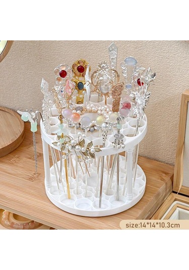 45 Gözlü Toka Saklama Kutusu Çok Fonksiyonlu Büyük Kapasiteli Makyaj Fırçası Saklama Kutusu Masa Düzenleyici Takı Sergileme Standı Diğer