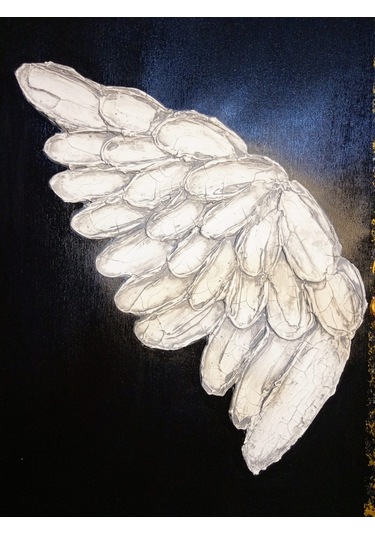 El Yapımı Melek Kanatlı Rölyef Tablo 50x70