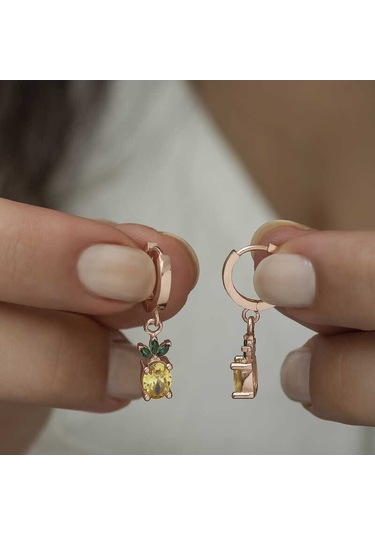 Himarry Gümüş Ananas Figür Meyve Küpe 1.50 CM-Gümüş