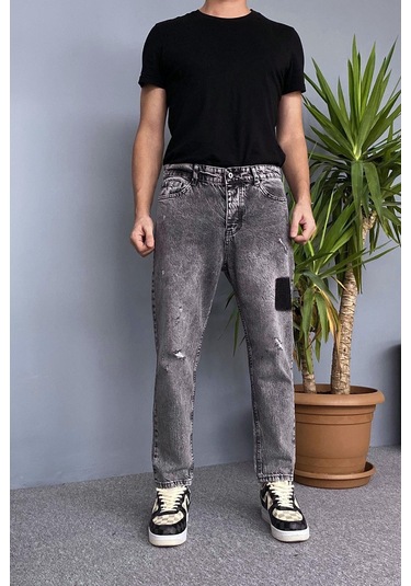 Yırtık Detaylı Antrasit Kot Pantolon Antrasit