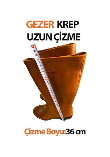 Gezer Krep Uzun Çizme Kahverengi Tabanlı