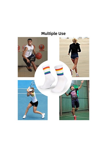 Folinda Erkek Tenis Çorapları Ağ Desenli - 25-28 Beden, Pamuklu, Nem Emici, Spandex İçerikli Beyaz