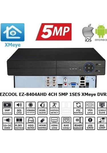 Ezcool Ez-8404ahd 4kanal 5mp 1ses 1hdd Xmeye Xvr Kayıt Cihazı