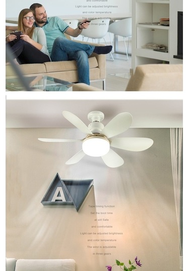 Xianwen Altı Kanatlı Fan Işığı Yatak Odası Oturma Odası Işıklı Diğer