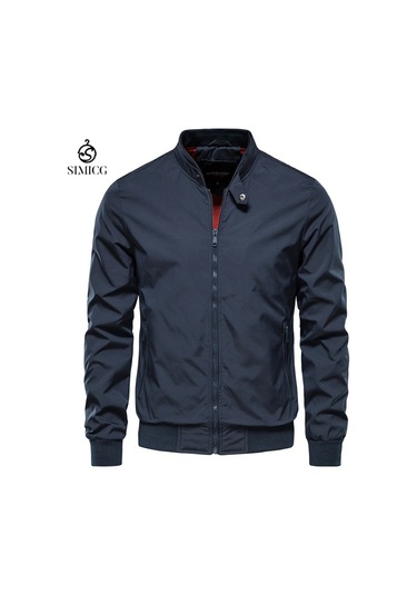 Erkekler İçin Sonbahar Günlük Ceketler Popüler Paltolar Koyu Mavi