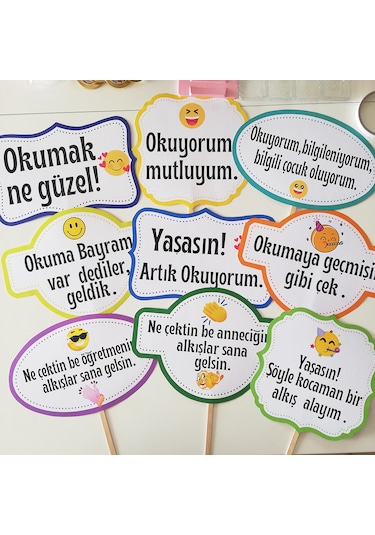 Okuma Bayramı Konuşma Balonu 14 Adet Karışık