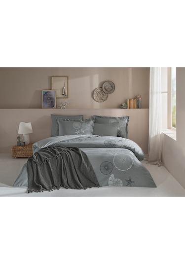 Özdilek Corallino Çift Kişilik Pikeli Nevresim Takımı Antrasit