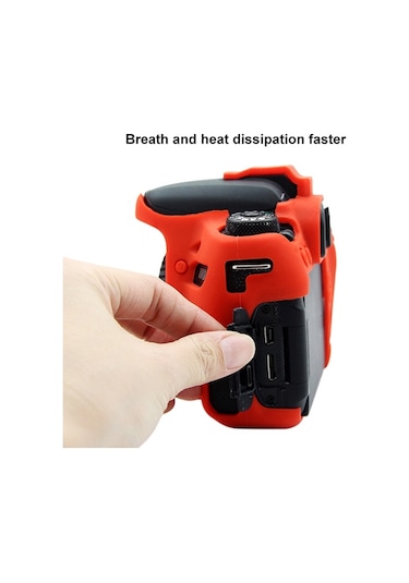 Sones Canon Eos 77d İçin Uyumlu Puluz Yumuşak Silikon Koruyucu Kılıf Kırmızı