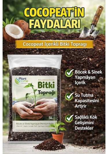 5l Bitki Toprağı Cocpeat, Torf Ve Perlit Karışımlı Böcek Yapmayan Özel Karışım