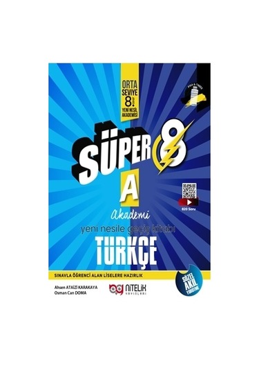 Nitelik Süper 8. Sınıf Türkçe A Akademi Orta Seviye Yeni Nesil