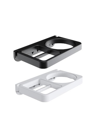 Beyaz 2 In 1 Duvara Monte Saç Kurutma Makinesi Tutucu Kolay Kurulum Güçlü Yük Kapasitesi Saç Kurutma Makinesi Rafı Banyo Malzemeleri Beyaz