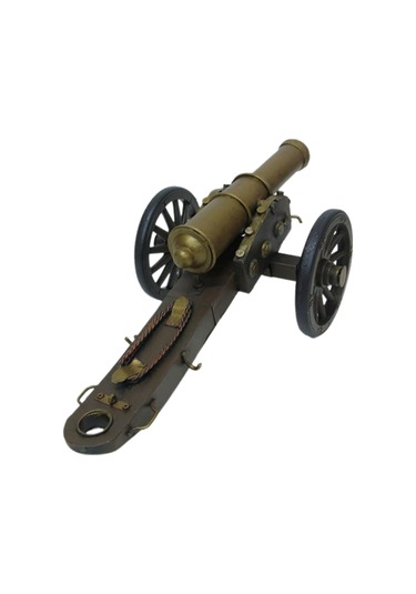 Vintage Amerikan İç Savaş Topu Nostaljik Metal Top Arabası 31cm