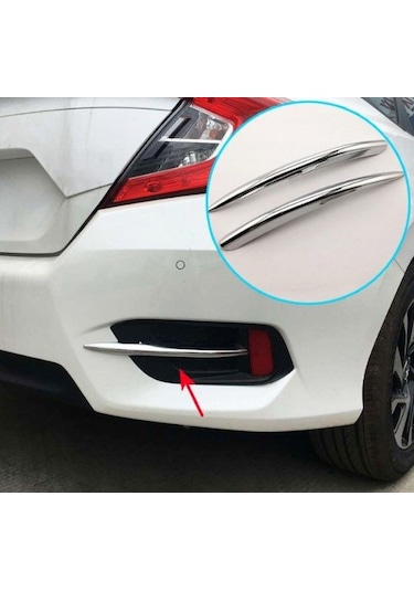 Honda Civic Fc5 2016-2020 Reflektör Çıtası Krom 2 Prç. P.çelik