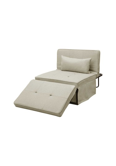 Cube Katlanır Yataklı Puf - Vizon 96x189x42.5 / 96x168x92.5 Cm Bej
