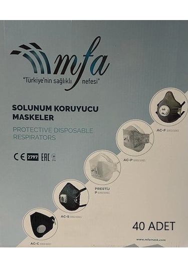 N95 Maske Ffp3 Ventilli Mfa 40 Adet