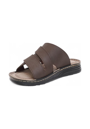 2159 Tam Anatomik Tabanlı Günlük,umre Ve Hac İçin Uyumlu Erkek Terlik Kahverengi