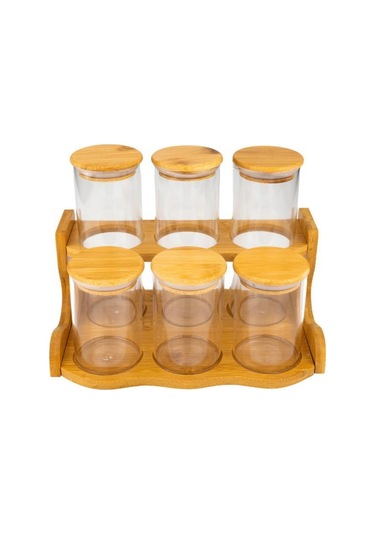 Bambum Loca - 6 Parça 2 Katlı Baharatlık Seti Bambu