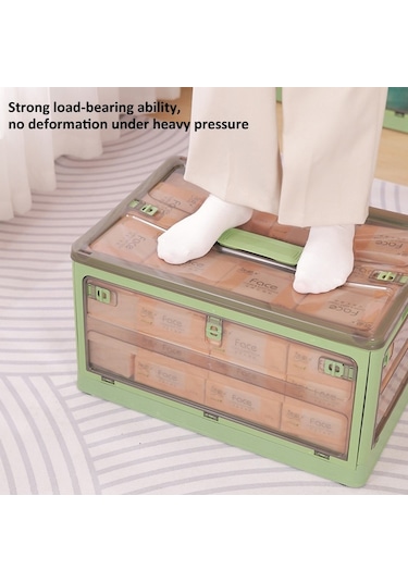 Sones Katlanabilir Plastik Saklama Kutusu Tekerlekli İstiflenebilir Depolama Düzenleyici 37 X 26,5 X 22 Cm, Renk: Sarı