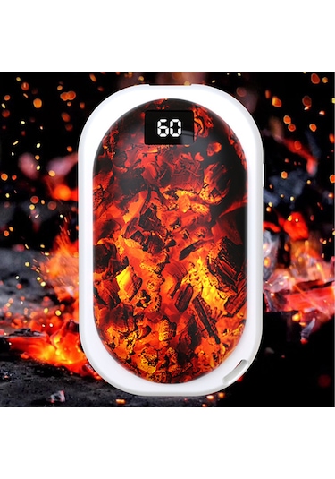 Xiyyadms Usb Şarjlı 3 Seviye Isıtmalı El Sıcaklığı - 5000mah Power Bank, Hızlı 5sn Isıtma, Beyaz, Dış Etkinlikler İçin Mini Portable Sıcaklık Kaynağı