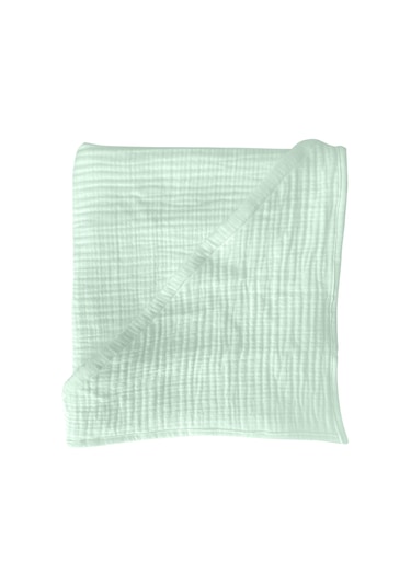 4 Katlı Müslin Kapşonlu Bebek Çocuk Banyo Havlusu Kundak Mint Yşl