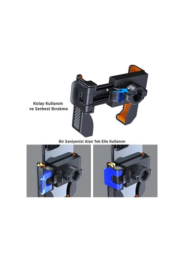 Gidon Bağlantılı Bisiklet Motosiklet İçin Esnek Abs 4-7.8 İnç Telefon Tutucu 360 Dönebilen Tasarım - 9068231922592ynt