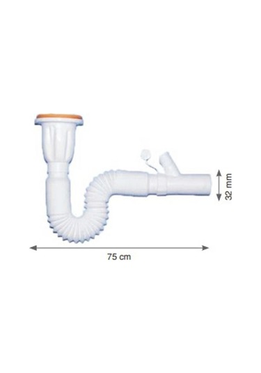Körüklü Lavabo Sifonu Tahliyeli Plastik
