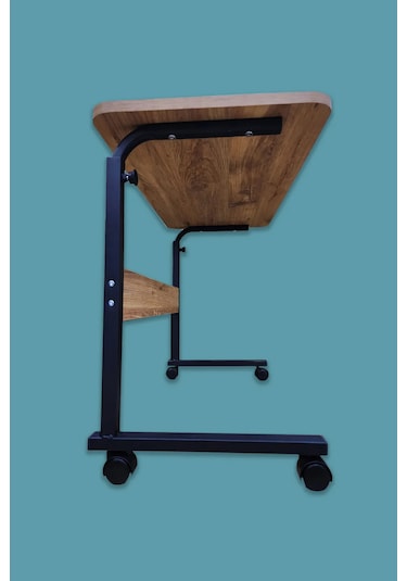 Laptop Sehpası Çalışma Masası Yükseklik Ayarlı Tekerlekli 80-40