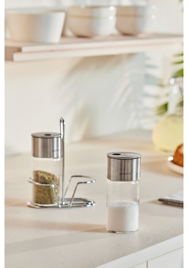 Karaca Ripple Standlı Tuzluk Ve Biberlik Inox Gümüş