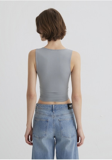 Mavi - Halter Yaka Gri Poliamid Atlet 1613499-70098 Gri
