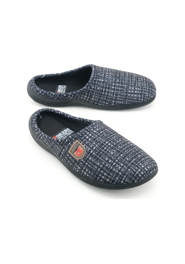 Gezer Erkek Kışlık Pu Rahat Taban Ev Bahçe Gondol Terlik Siyah